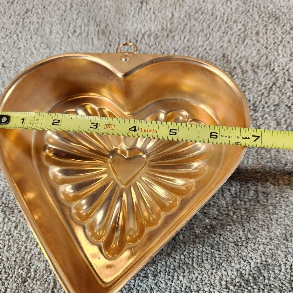 Decorative Molds Copper Heart Star Fluted Round Set of 4